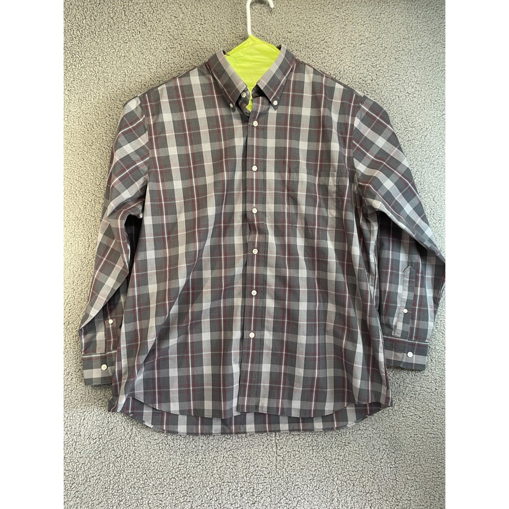 Croft & Barrow Classic Fit Plaid Dress Shirt Men's 18.5 34/35 Long Sleeve
